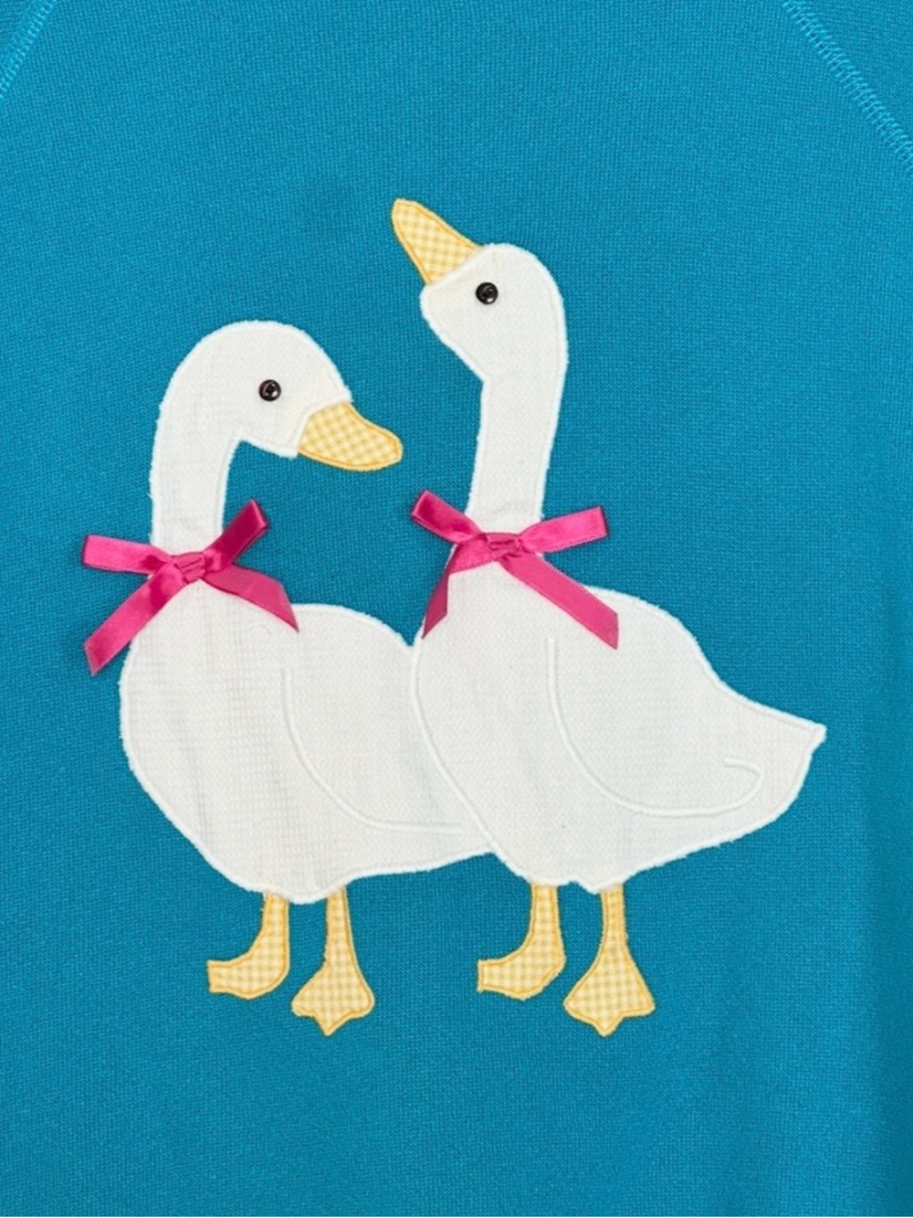 Vintage 1980s/90s Goose Appliqué Sweatshirt Hanes 50/50 Blue Women’s Size Medium - Picture 3 of 7